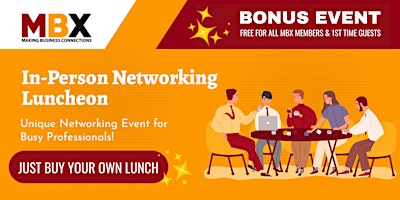 Imagen principal de BONUS EVENT: Glyndon MD  In-Person Networking