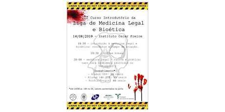 Imagem principal do evento III Curso Introdutório da Liga de Medicina Legal e Bioética FMUSP