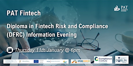 Primaire afbeelding van PAT Fintech - Diploma in Fintech Risk and Compliance Information Evening