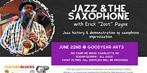 Image principale de Jazz & the Saxophone, Goodyear arts