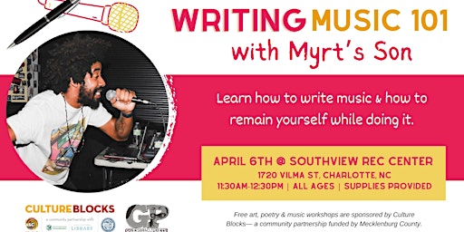 Primaire afbeelding van Writing Music 101, Southview Rec Center