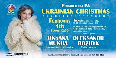 Philadelphia, PA - Ukrainian Christmas  charity concert with  Oksana Mukha primary image