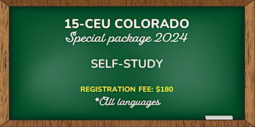 15-CEU COLORADO PACKAGE (*All languages) SELF-STUDY primary image
