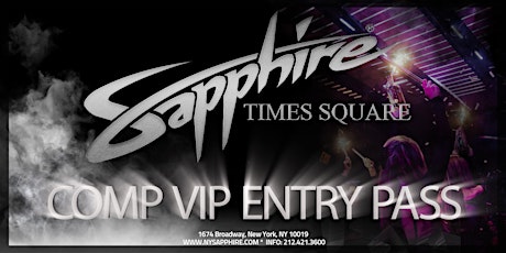 Sapphire Times Square - FREE Entry Passes!