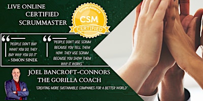 Hauptbild für Certified ScrumMaster, from the Gorilla Coach- Apr 1-3, 2024