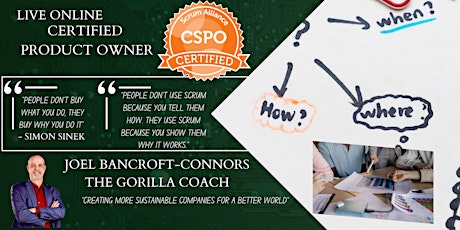 The Gorilla Coach's Certified Scrum Product Owner- Apr 24-26, 2024