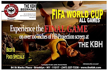 World Cup Finals at the KBH primary image