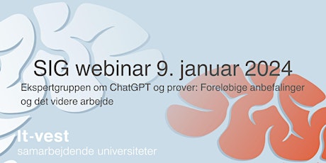 SIG WEBINAR 9. januar 2024: Ekspertgruppen om ChatGPT og prøver  primärbild