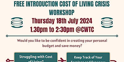 Primaire afbeelding van Free Cost of Living Crisis Workshop