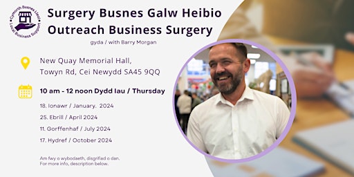 Imagem principal do evento Outreach Drop in Business Surgery - Cei Newydd / New Quay