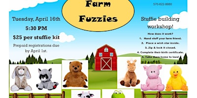 Imagem principal do evento Farm Fuzzies: Stuffie Building Workshop