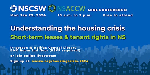Primaire afbeelding van NSCSW mini-conference: Understanding the housing crisis in Nova Scotia