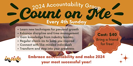 Imagem principal do evento Count on Me: Accountability Group at Inside