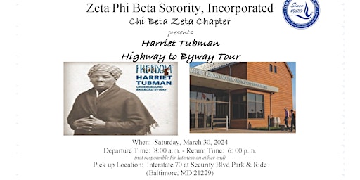 Primaire afbeelding van XBZ Harriet Tubman Highway to Byway Tour