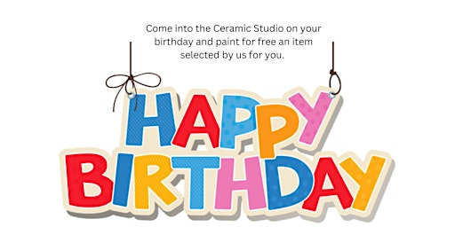 Primaire afbeelding van Paint for Free on Your Birthday - Ceramic piece selected by us for you