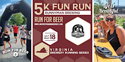 Imagem principal do evento 5k Beer Run x Bunnyman Brewing | 2024 Virginia Brewery Running Series