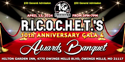 R.I.C.O.C.H.E.T.'s 10th Anniversary Gala & Awards Banquet primary image