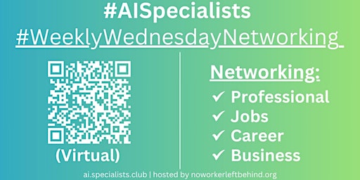 Imagem principal do evento #AISpecialists Virtual Job/Career/Professional Networking  #Virtual #Online