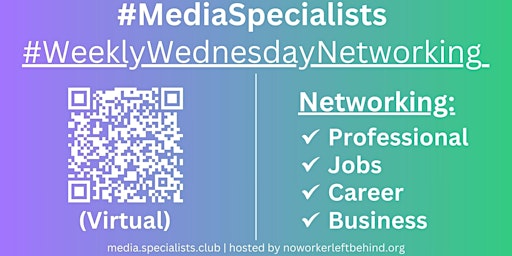 Imagem principal do evento #MediaSpecialists Virtual Job/Career/Professional Networking #Online