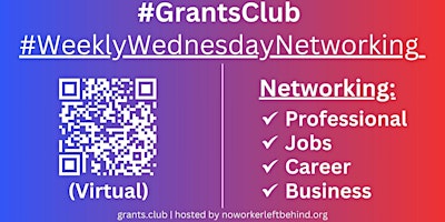 Primaire afbeelding van #GrantsClub Virtual Job/Career/Professional Networking #Online