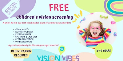 Imagem principal do evento Free Children's Vision Screening Session