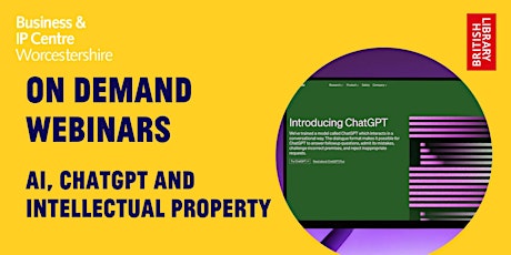 On Demand Webinars - AI, ChatGPT and Intellectual Property primary image