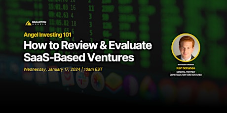 Image principale de Angel Investing 101 - How to Review and Evaluate SaaS-Based Ventures