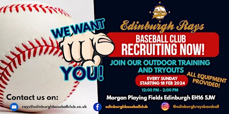 FREE Baseball Training Sessions and GAMES in Edinburgh