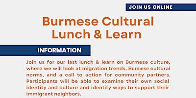Burmese Cultural Lunch and Learn