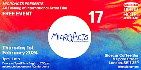 MicroActs 17 • An Evening of International Artist Film primary image