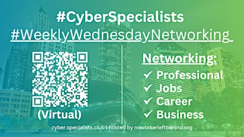Imagem principal do evento #CyberSpecialists Virtual Job/Career/Professional Networking #Chicago #ORD