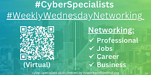 Primaire afbeelding van #CyberSpecialists Virtual Job/Career/Professional Networking #MexicoCity