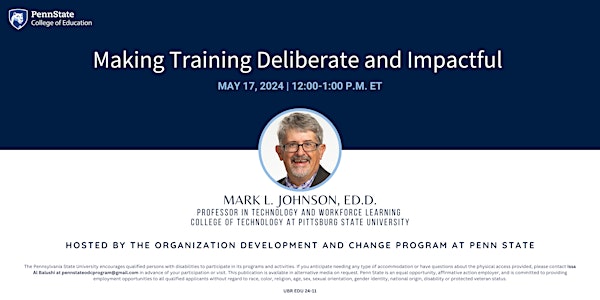 Making Training Deliberate and Impactful