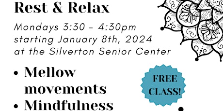 NEW LOCATION! PLEASE MESSAGE FOR DETAILS: Rest & Relax Senior Wellness