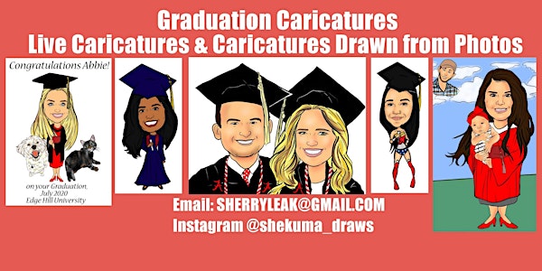 Live Caricature & Caricatures drawn from photos for School Graduation gifts