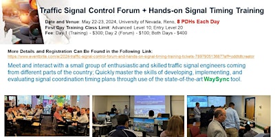 Hauptbild für 2024 Traffic Signal Control Forum and Hands-on Signal Timing Training