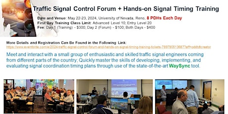 2024 Traffic Signal Control Forum and Hands-on Signal Timing Training