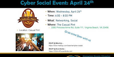 Hauptbild für Cybersecurity Social/Happy Hour meetup for network