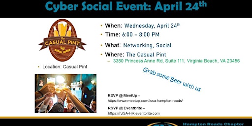 Imagem principal do evento Cybersecurity Social/Happy Hour meetup for network