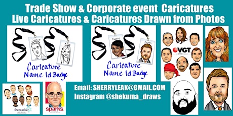 Live Caricature & Caricatures drawn from photos Trade show expo conference