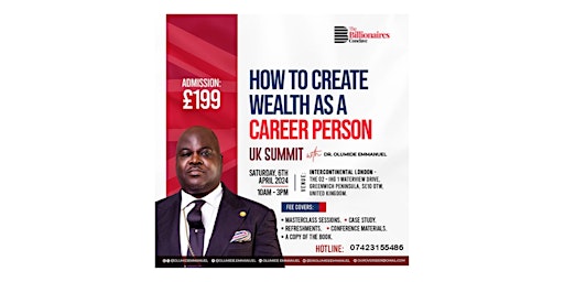 Primaire afbeelding van HOW TO CREATE WEALTH AS A CAREER PERSON-With Dr. Olumide Emmanuel