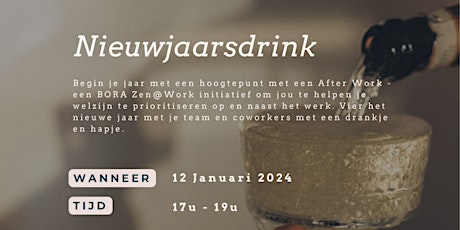 Primaire afbeelding van BORA Afterwork Drink - New Year Edition