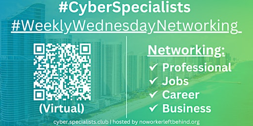 Image principale de #CyberSpecialists Virtual Job/Career/Professional Networking #Indianapolis