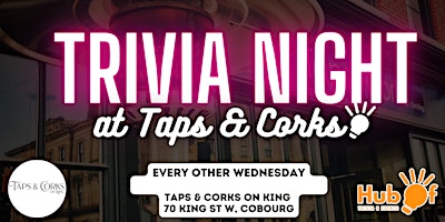 Wednesday Trivia at Taps and Corks on King (Cobourg) primary image