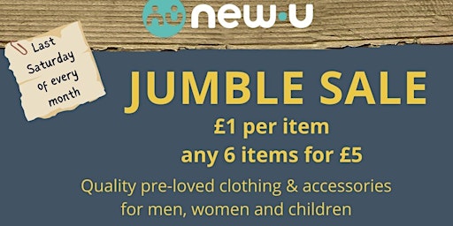 £1 Jumble Sale; clothes & accessories for all the family primary image