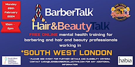 Imagen principal de BarberTalk/Hair&Beauty Talk -South West London - Monday 26th February 2024