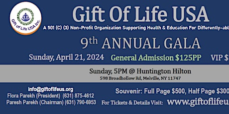 Gift of Life USA Gala April 21, 2024