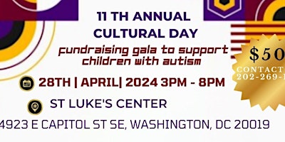 Image principale de 11TH Annual Cultural Day - Fundraising Gala to Support Children with Autism