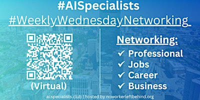 Imagen principal de #AISpecialists Virtual Job/Career/Professional Networking #Seattle #SEA