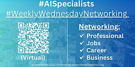Imagen principal de #AISpecialists Virtual Job/Career/Professional Networking #DC #IAD